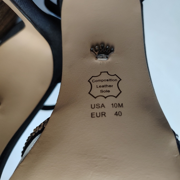 NINA Black Stiletto High Heels Rhinestone Mesh Prom Homecoming Special Occasion - Picture 16 of 17